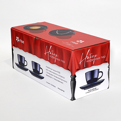 Набор 2 кофейные пары RISE 70 мл кобальтово-синие