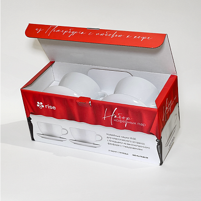 Набор 2 кофейные пары RISE 320 мл белые