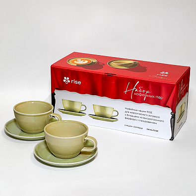 Набор 2 кофейные пары RISE 210 мл фисташковые