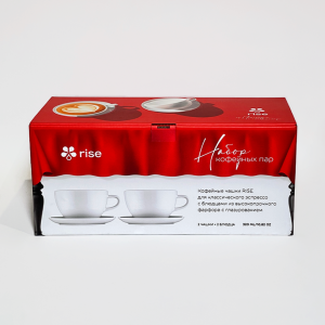 Набор 2 кофейные пары RISE 320 мл белые