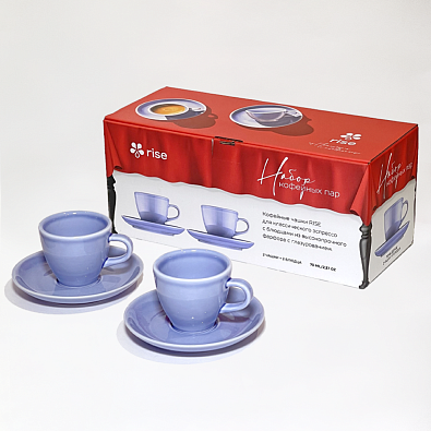 Набор 2 кофейные пары RISE 70 мл васильковые