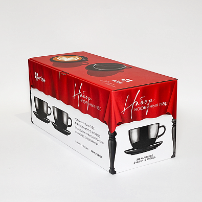 Набор 2 кофейные пары RISE 320 мл черные