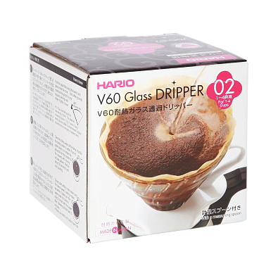 Воронка HARIO 02 V60 VDG-02B-EX-16, стеклянная, чёрная