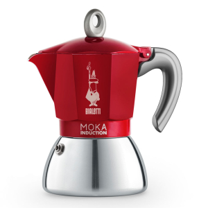 Гейзерная кофеварка Bialetti Moka Induction на 4 чашки, красный