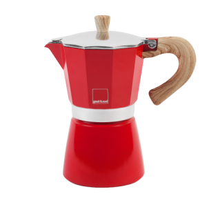 Гейзерная кофеварка Gnali&Zani VENEZIA красная на 6, для индукции