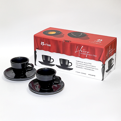 Набор 2 кофейные пары RISE 70 мл черные