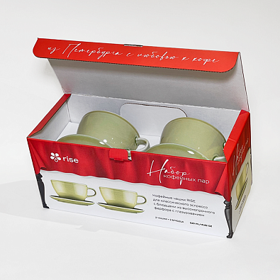 Набор 2 кофейные пары RISE 320 мл фисташковые