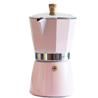 Гейзерная кофеварка Gnali&Zani VENEZIA розовая на 6п, для индукции