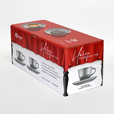 Набор 2 кофейные пары RISE 70 мл серые