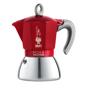 Гейзерная кофеварка Bialetti Moka Induction на 6 чашек, красная