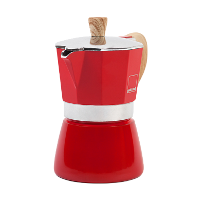 Гейзерная кофеварка Gnali&Zani VENEZIA красная на 3п, для индукции