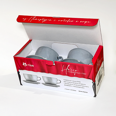 Набор 2 кофейные пары RISE 320 мл серые