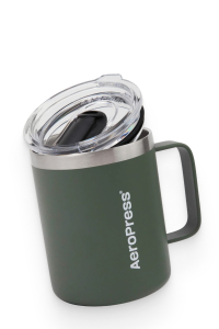 Термокружка для кофе в дорогу AeroPress Travel Coffee Mug - Stainless Steel (Green), зелёная