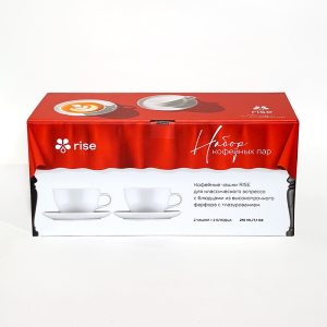 Набор 2 кофейные пары RISE 210 мл белые