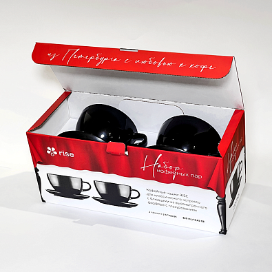 Набор 2 кофейные пары RISE 320 мл черные